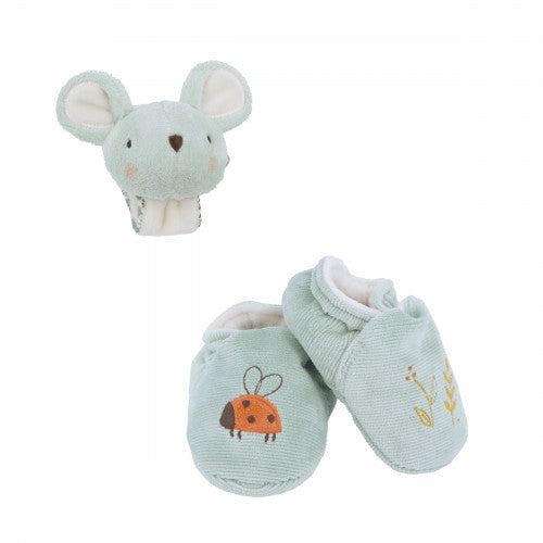 Kaloo Mouse slippers and sound bracelet set