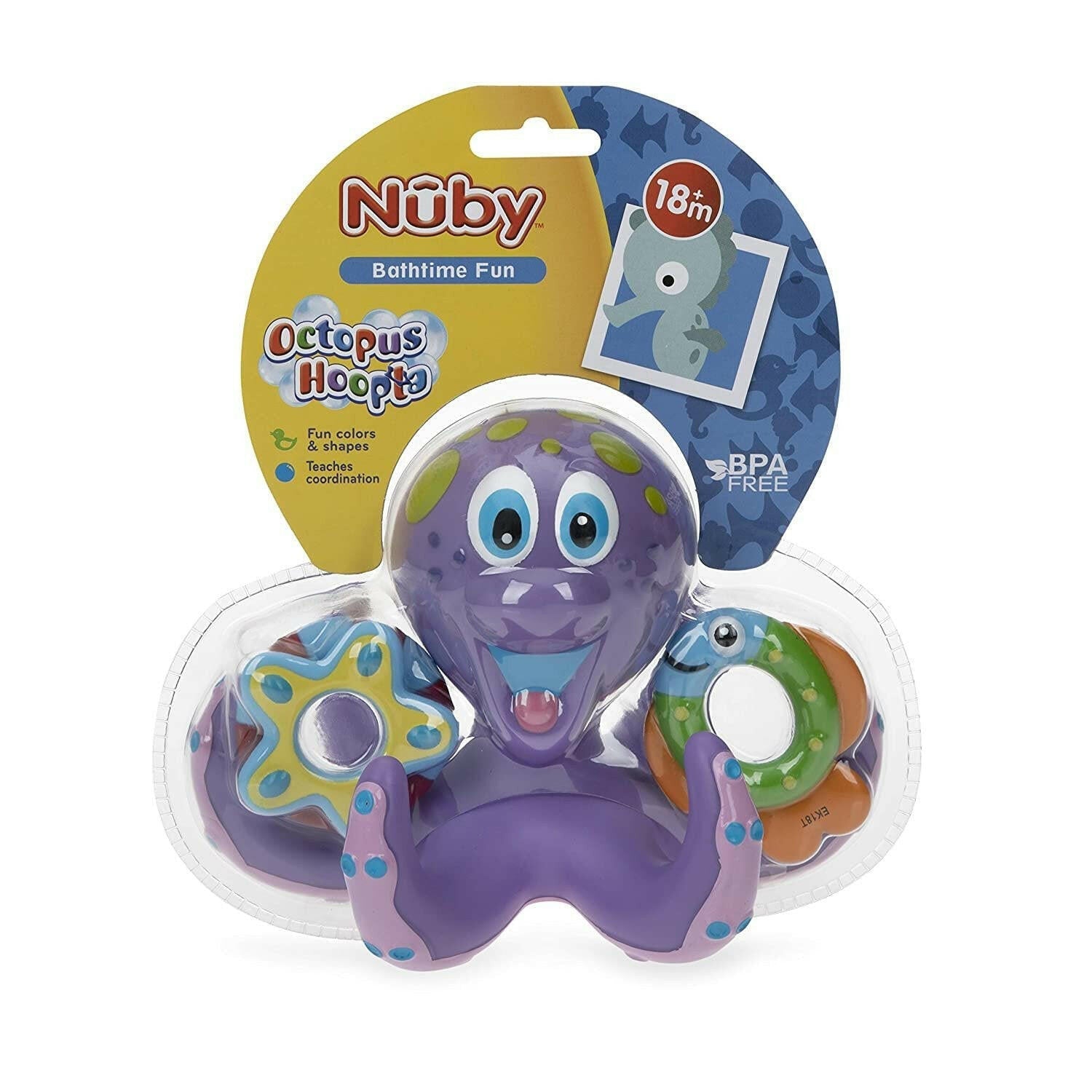 Nuby Floating Purple Octopus Interactive Bath Toy