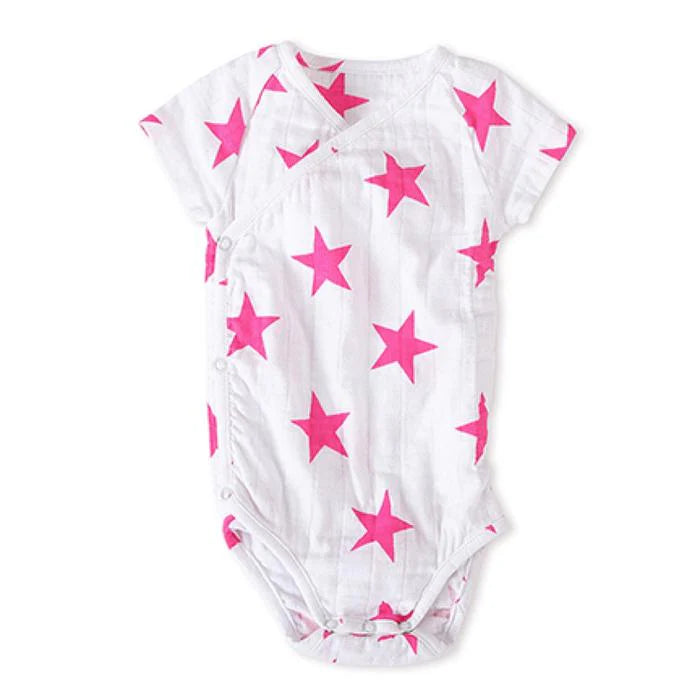 Aden + Anais Pink Star Short sleeve Bodysuit 6-9m