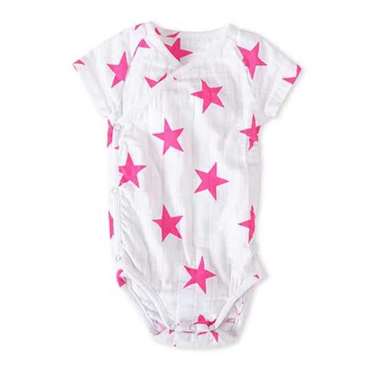 Aden + Anais Pink Star Short sleeve Bodysuit 6-9m