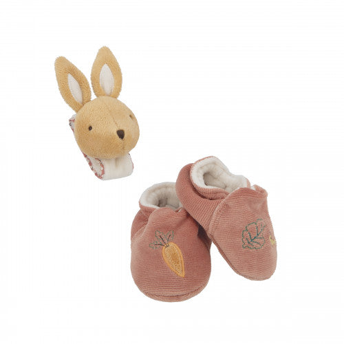 Kaloo Rabbit slippers and sound bracelet set