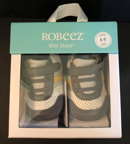 Robeez Baby Shoes Everyday Ethan Grey 9-12m