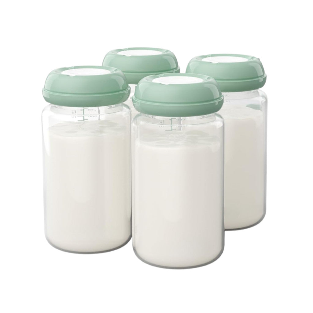 Momcozy Natural Baby Bottle, 11oz Wide-Neck Breast Milk Container 4PCS