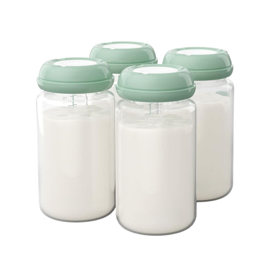 Momcozy Natural Baby Bottle, 11oz Wide-Neck Breast Milk Container 4PCS