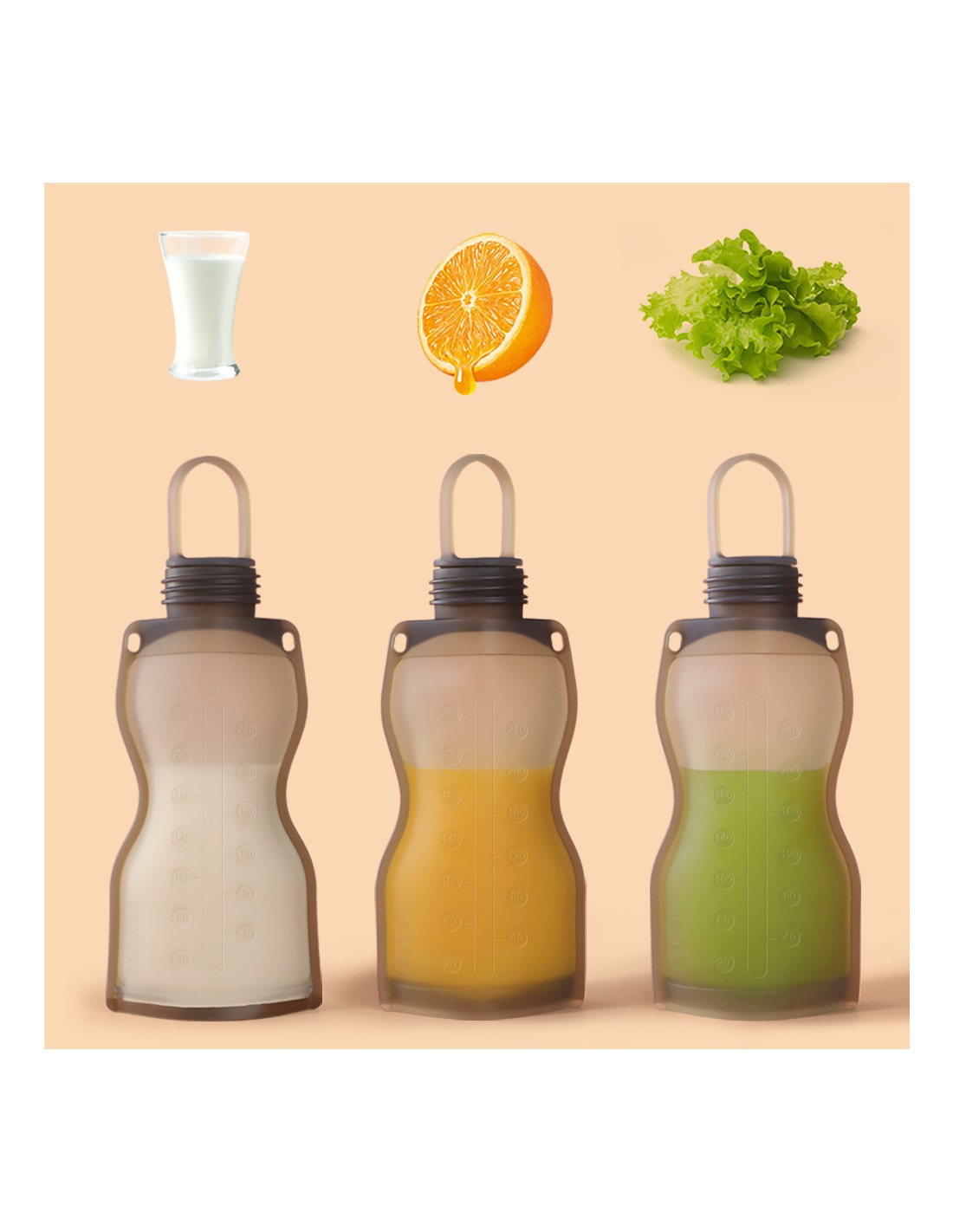 Haakaa - Silicone Milk Storage Bag - 260ml - 2pc