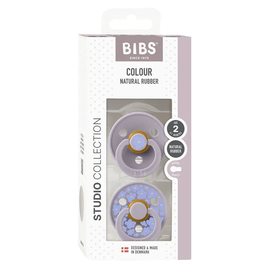 BIBS Studio Colour Pacifier 2 Pack Jasmine Latex - Fossil Grey Mix