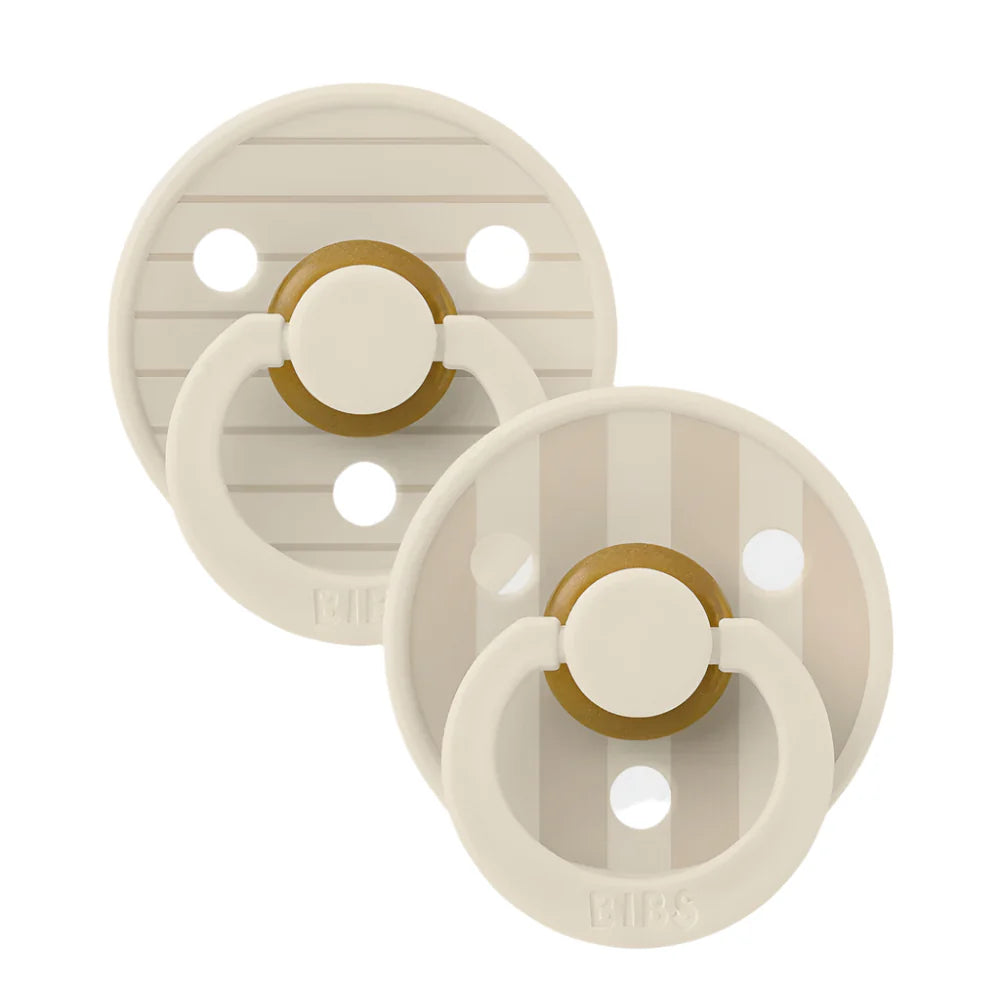 BIBS Studio Colour  Pacifier 2 Pack Pin Latex - Ivory Vanilla Mix